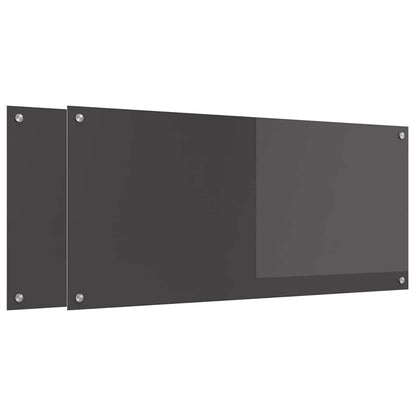 Kuchyňský Obklad 2 Ks Tmavě Šedá 110 X 50 Cm Tvrzené Sklo