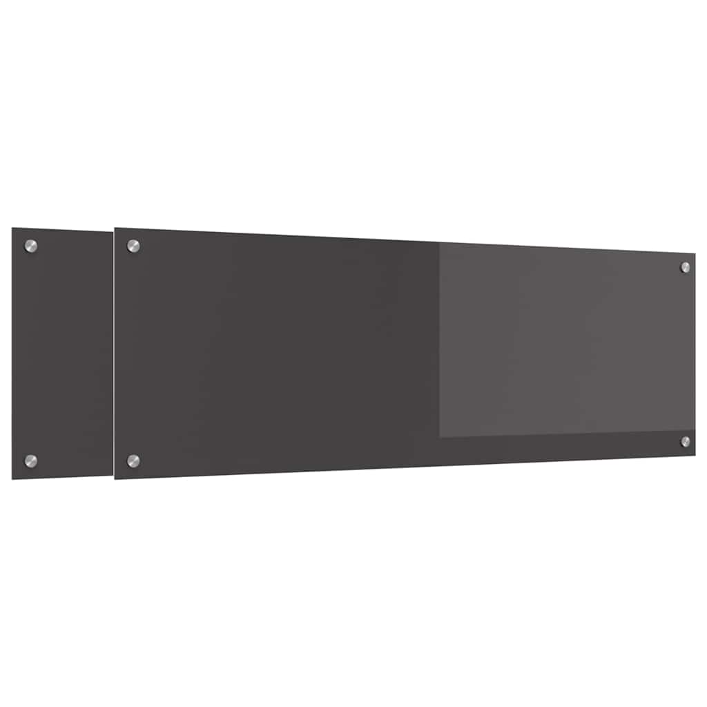 Kuchyňský Obklad 2 Ks Tmavě Šedá 120 X 40 Cm Tvrzené Sklo