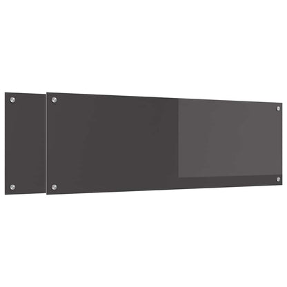Kuchyňský Obklad 2 Ks Tmavě Šedá 120 X 40 Cm Tvrzené Sklo