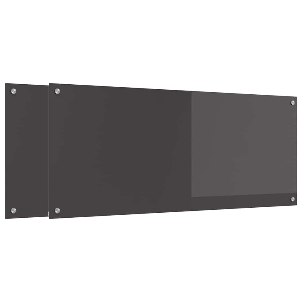 Kuchyňský Obklad 2 Ks Tmavě Šedá 120 X 50 Cm Tvrzené Sklo