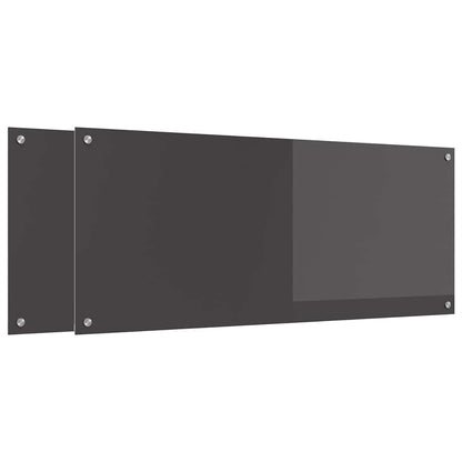 Kuchyňský Obklad 2 Ks Tmavě Šedá 120 X 50 Cm Tvrzené Sklo