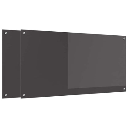 Kuchyňský Obklad 2 Ks Tmavě Šedá 120 X 60 Cm Tvrzené Sklo