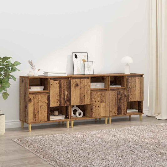 Konzole 3 Ks Staré Dřevo 60 X 35 X 70 Cm Kompozitní Dřevo