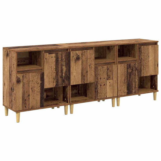 Konzole 3 Ks Staré Dřevo 60 X 35 X 70 Cm Kompozitní Dřevo