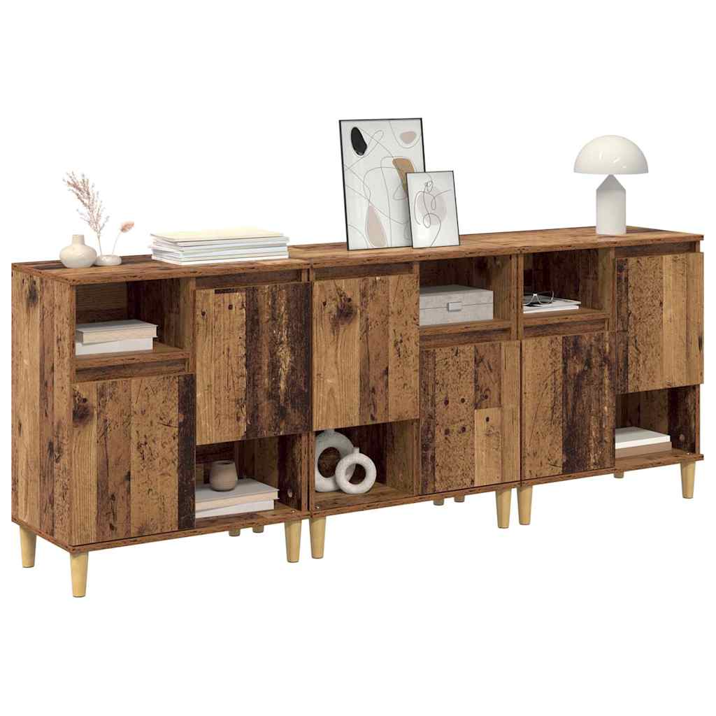 Konzole 3 Ks Staré Dřevo 60 X 35 X 70 Cm Kompozitní Dřevo