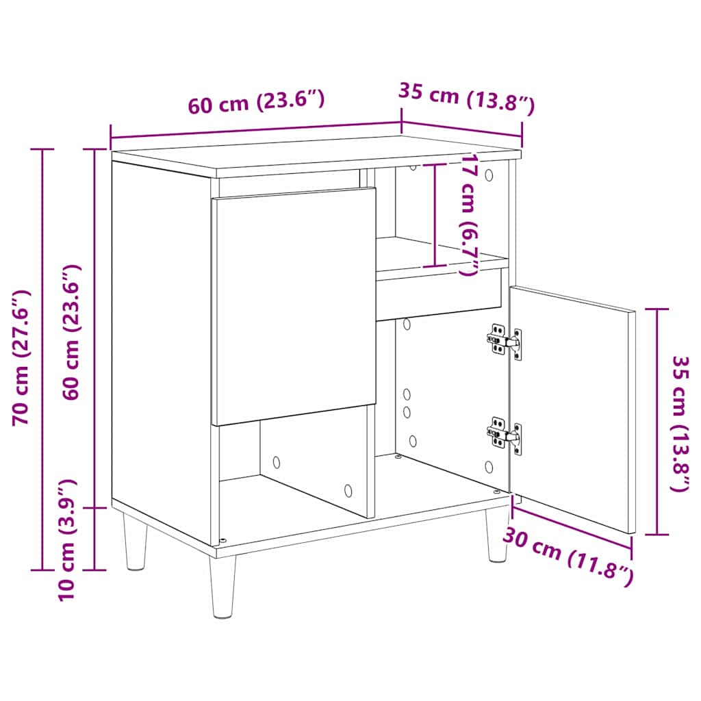 Konzole 3 Ks Staré Dřevo 60 X 35 X 70 Cm Kompozitní Dřevo