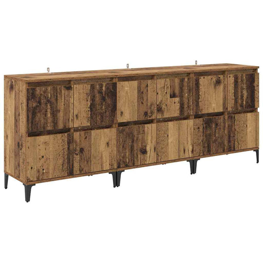 Konzole 3 Ks Staré Dřevo 60 X 35 X 70 Cm Kompozitní Dřevo