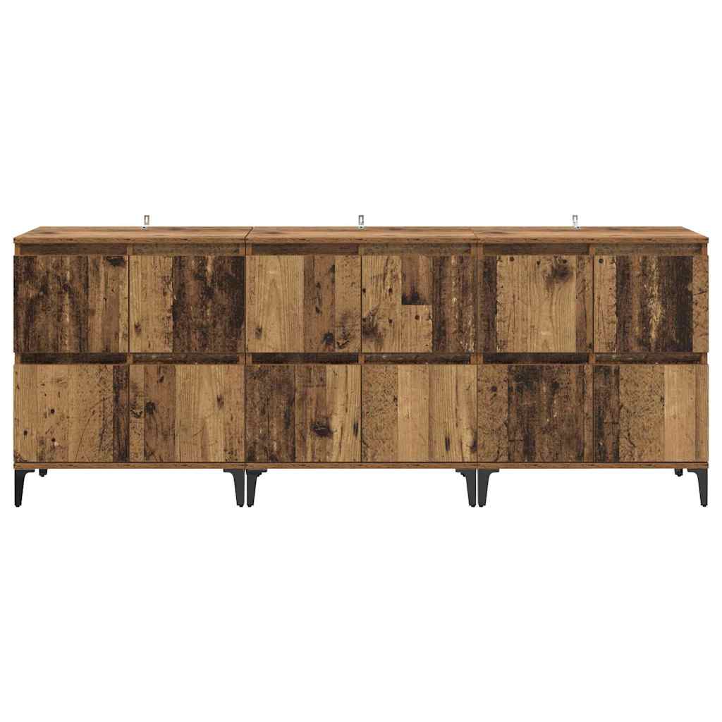 Konzole 3 Ks Staré Dřevo 60 X 35 X 70 Cm Kompozitní Dřevo