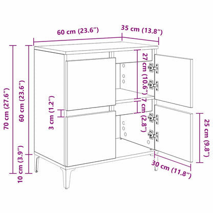 Konzole 3 Ks Staré Dřevo 60 X 35 X 70 Cm Kompozitní Dřevo