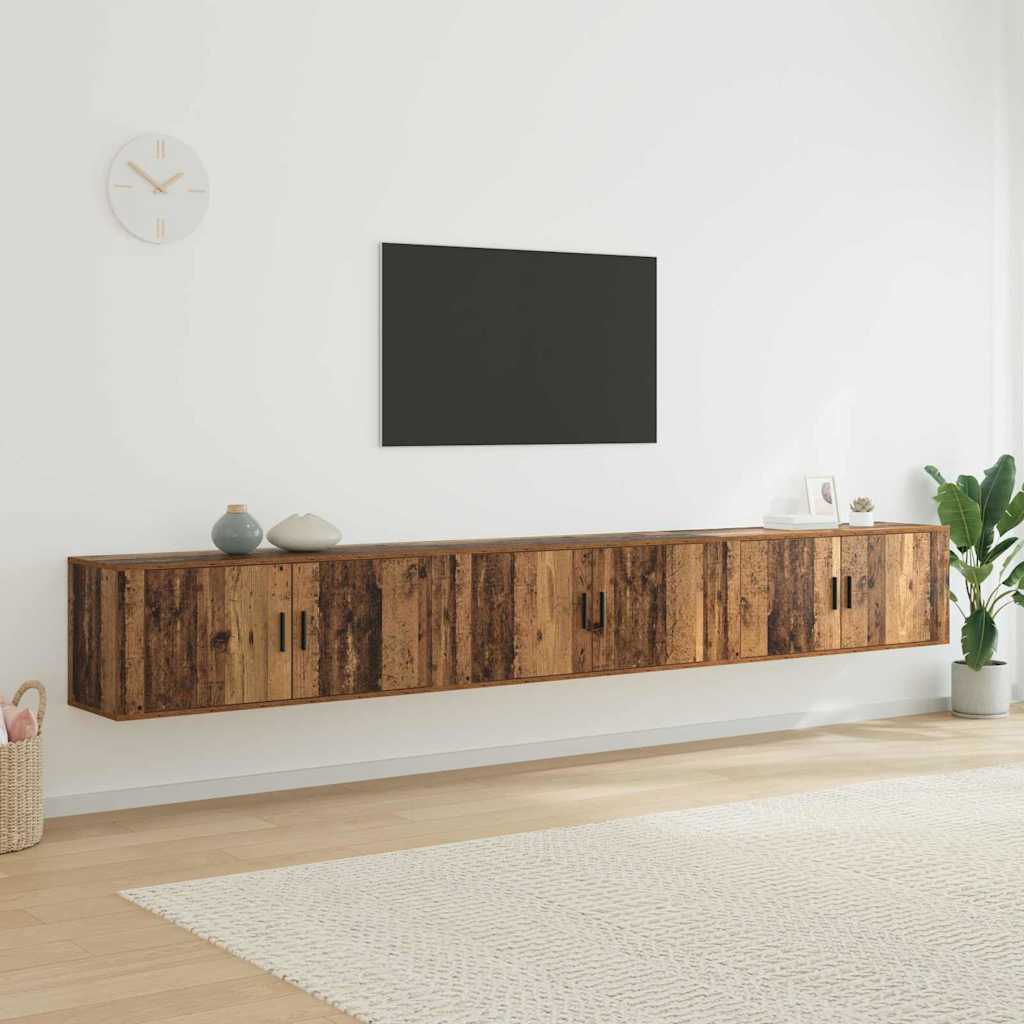 Nástěnný Tv Skříňový Set 3 Ks Staré Dřevo Kompozitní Dřevo