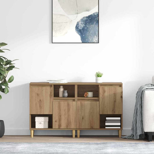 Konzole 2 Ks Artisanový Dub 60 X 35 X 70 Cm Kompozitní Dřevo