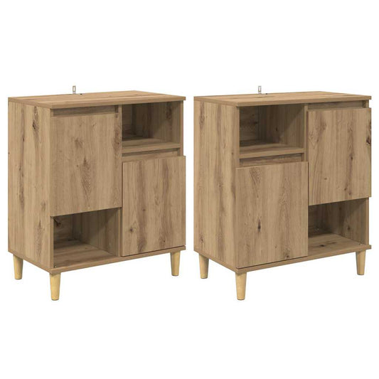 Konzole 2 Ks Artisanový Dub 60 X 35 X 70 Cm Kompozitní Dřevo