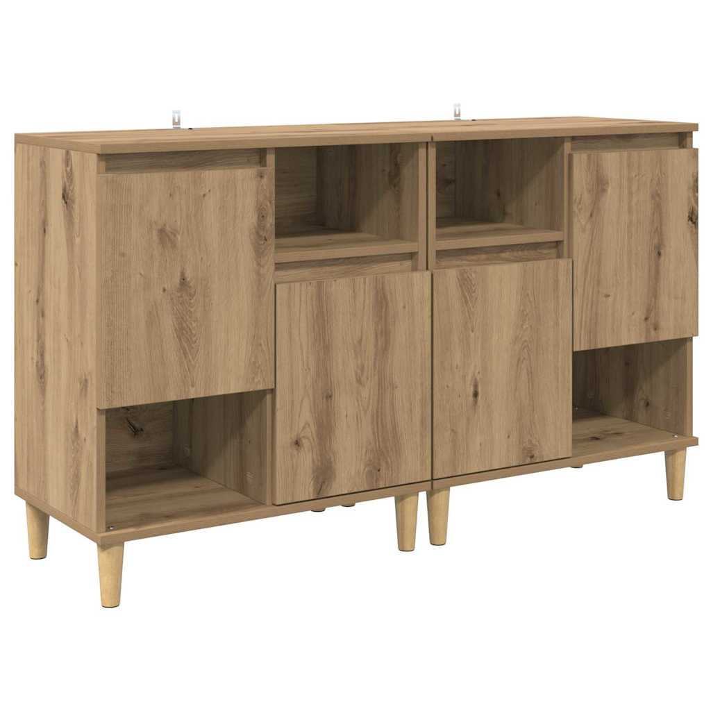 Konzole 2 Ks Artisanový Dub 60 X 35 X 70 Cm Kompozitní Dřevo