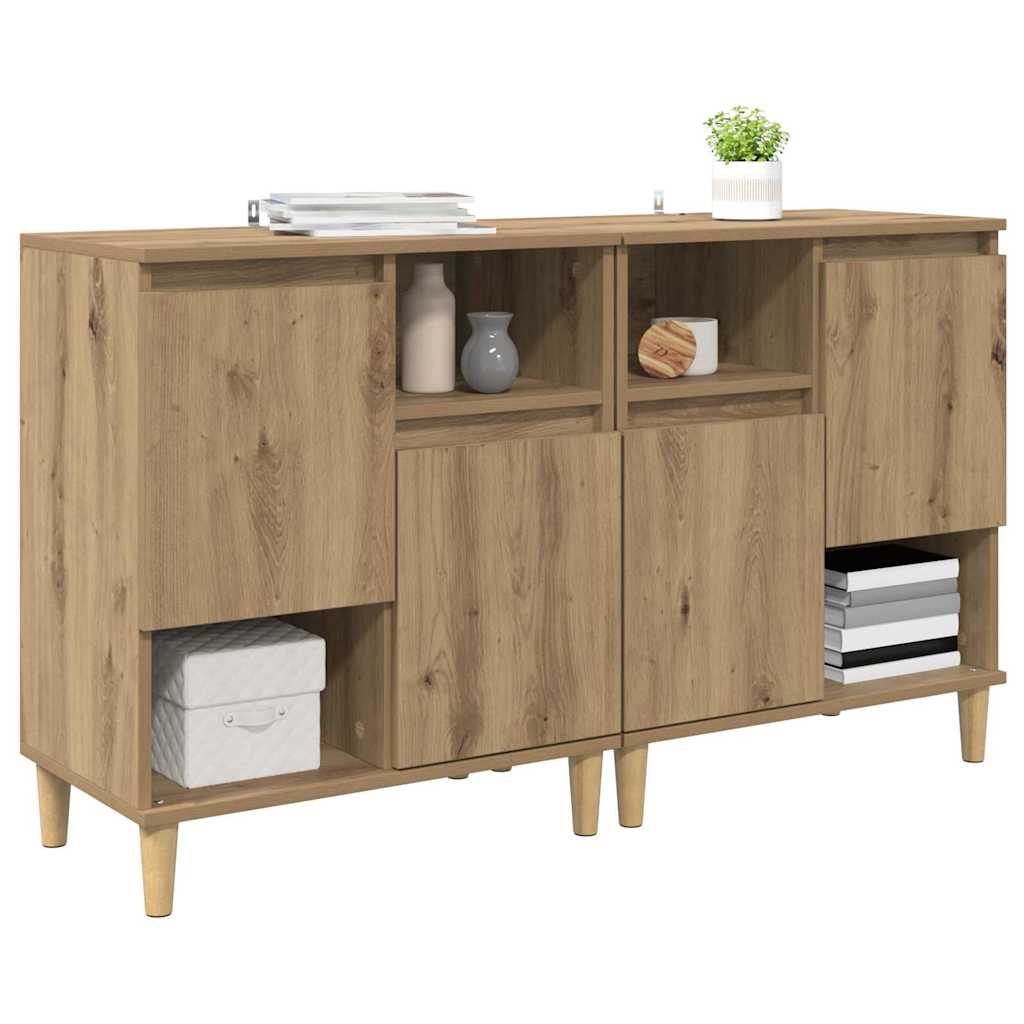 Konzole 2 Ks Artisanový Dub 60 X 35 X 70 Cm Kompozitní Dřevo