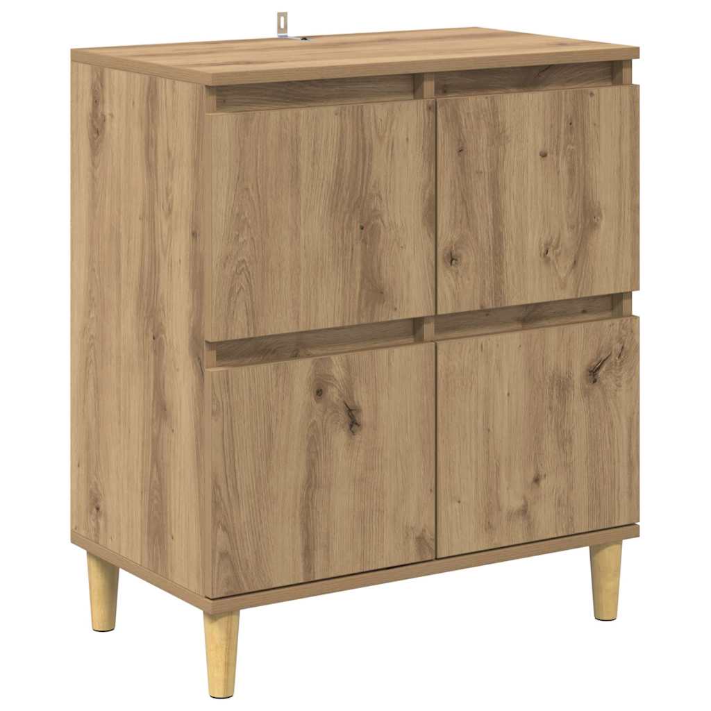 Konzole 3 Ks Artisanový Dub 60 X 35 X 70 Cm Kompozitní Dřevo