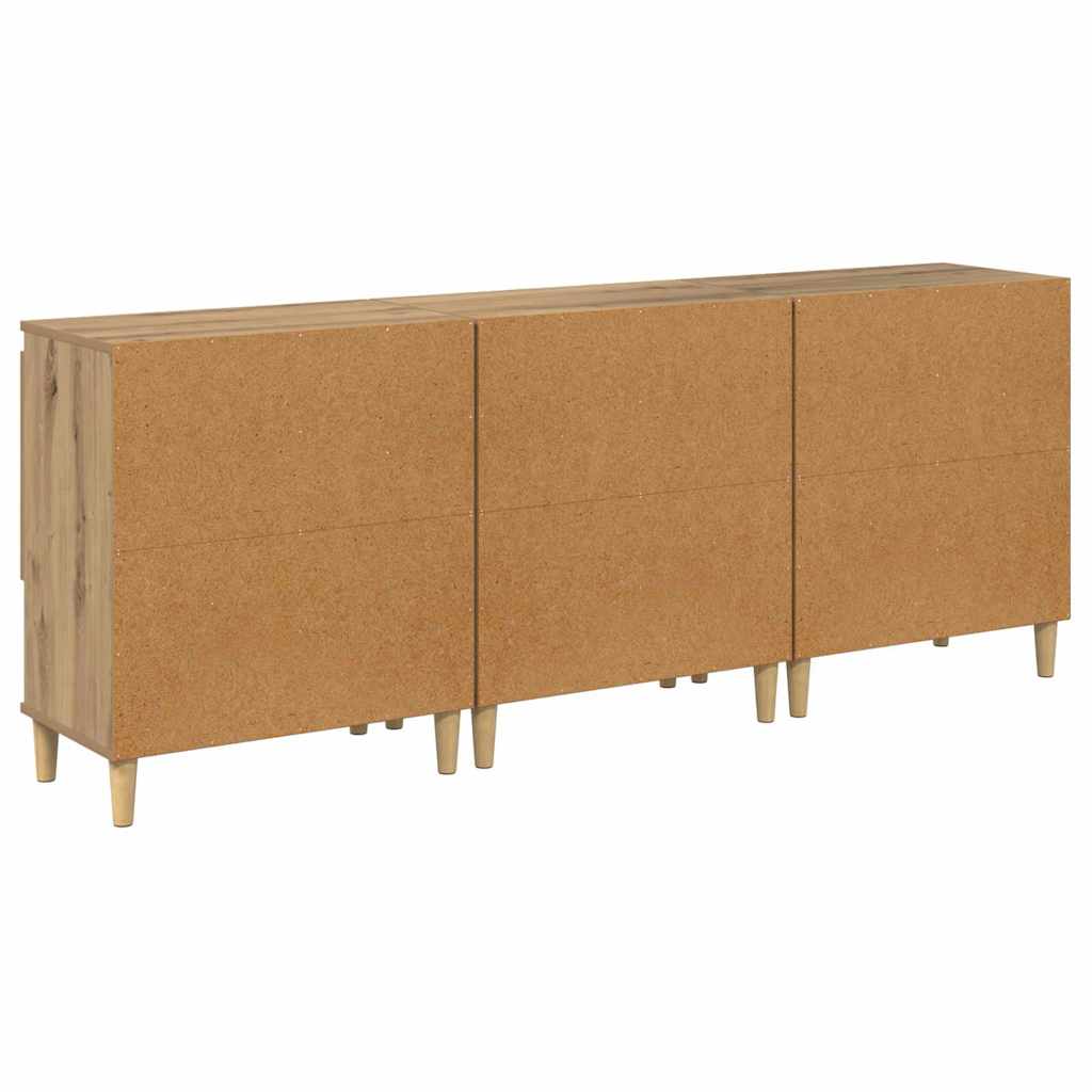 Konzole 3 Ks Artisanový Dub 60 X 35 X 70 Cm Kompozitní Dřevo
