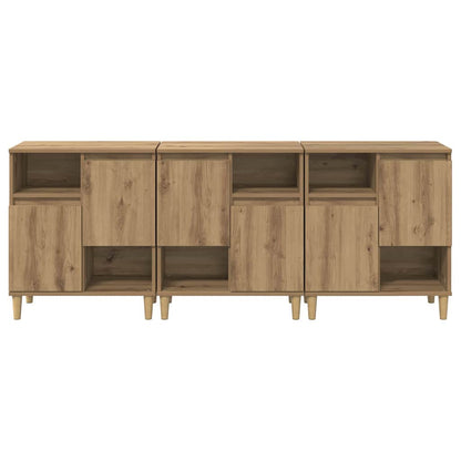 Konzole 3 Ks Artisanový Dub 60 X 35 X 70 Cm Kompozitní Dřevo