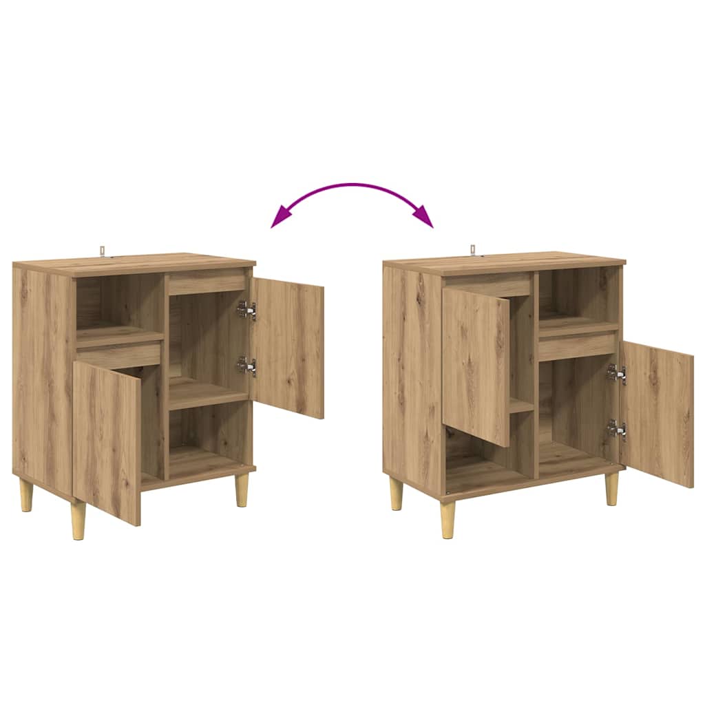 Konzole 3 Ks Artisanový Dub 60 X 35 X 70 Cm Kompozitní Dřevo