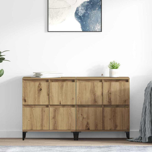 Konzole 2 Ks Artisanový Dub 60 X 35 X 70 Cm Kompozitní Dřevo