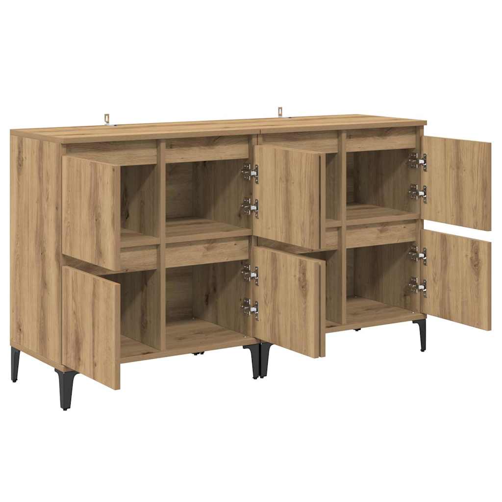 Konzole 2 Ks Artisanový Dub 60 X 35 X 70 Cm Kompozitní Dřevo