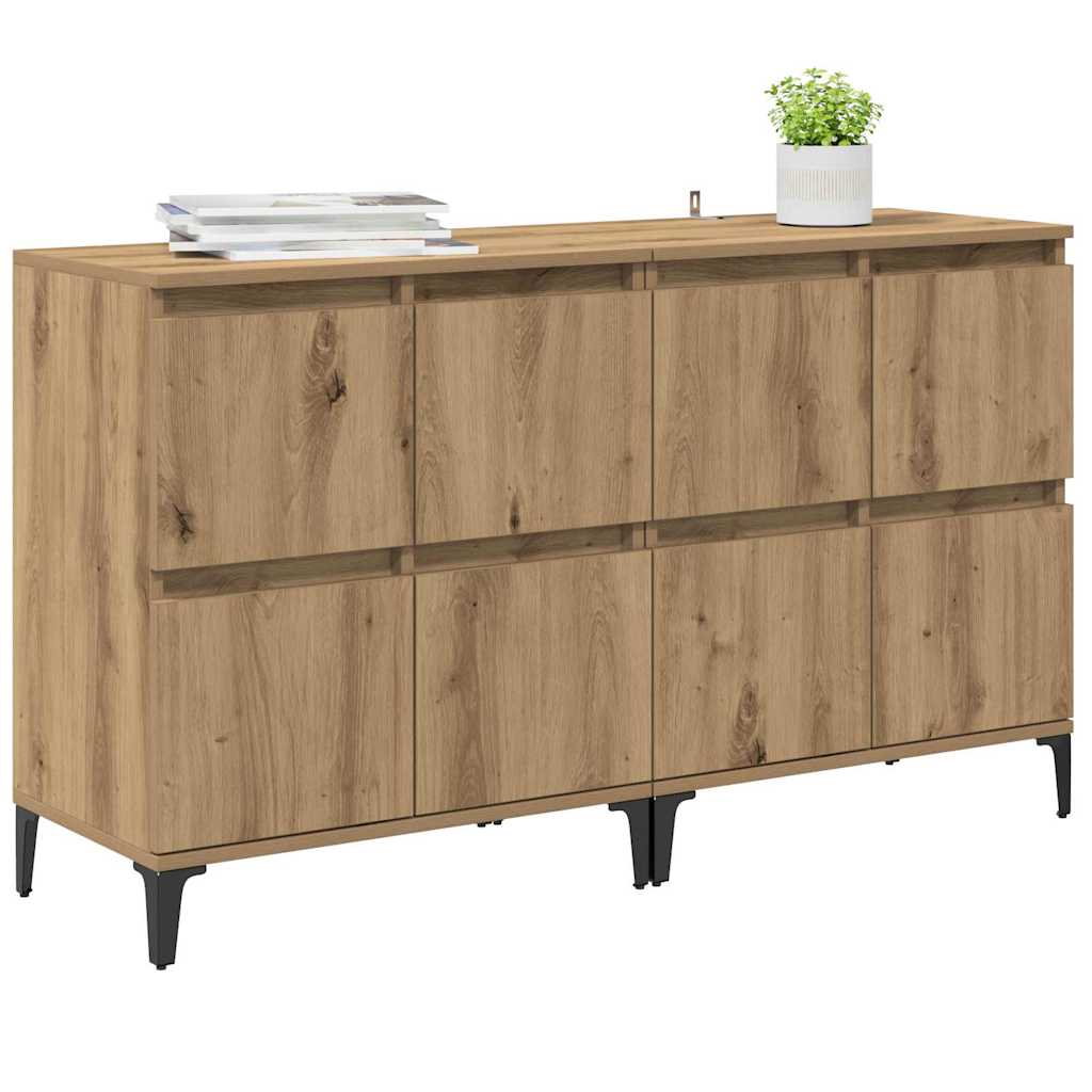 Konzole 2 Ks Artisanový Dub 60 X 35 X 70 Cm Kompozitní Dřevo