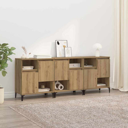 Konzole 3 Ks Artisanový Dub 60 X 35 X 70 Cm Kompozitní Dřevo
