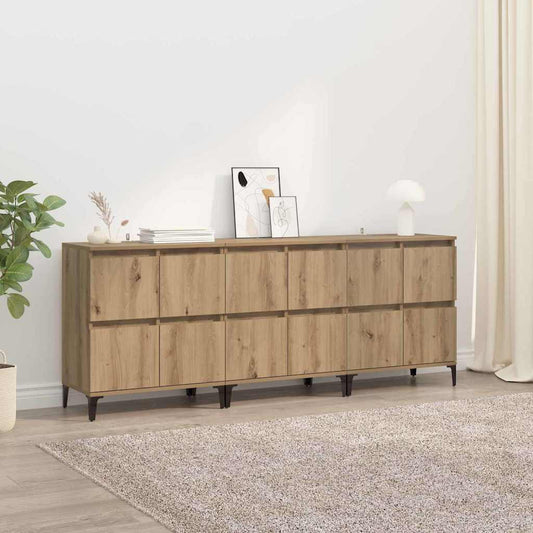 Konzole 3 Ks Artisanový Dub 60 X 35 X 70 Cm Kompozitní Dřevo