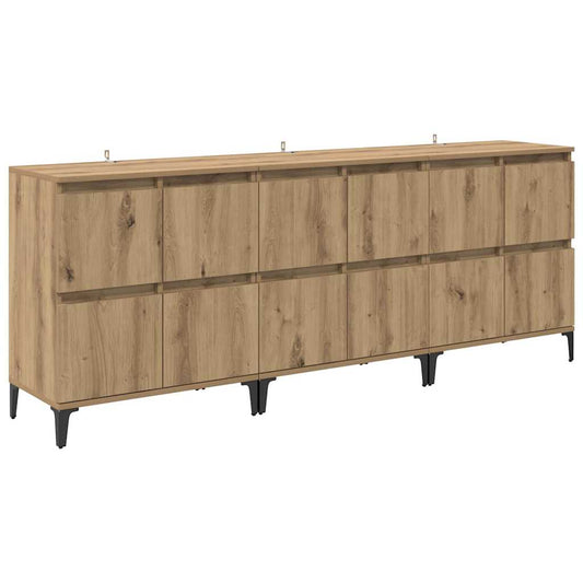Konzole 3 Ks Artisanový Dub 60 X 35 X 70 Cm Kompozitní Dřevo