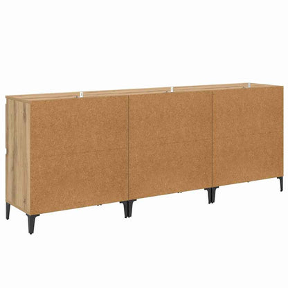 Konzole 3 Ks Artisanový Dub 60 X 35 X 70 Cm Kompozitní Dřevo