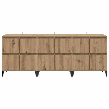 Konzole 3 Ks Artisanový Dub 60 X 35 X 70 Cm Kompozitní Dřevo