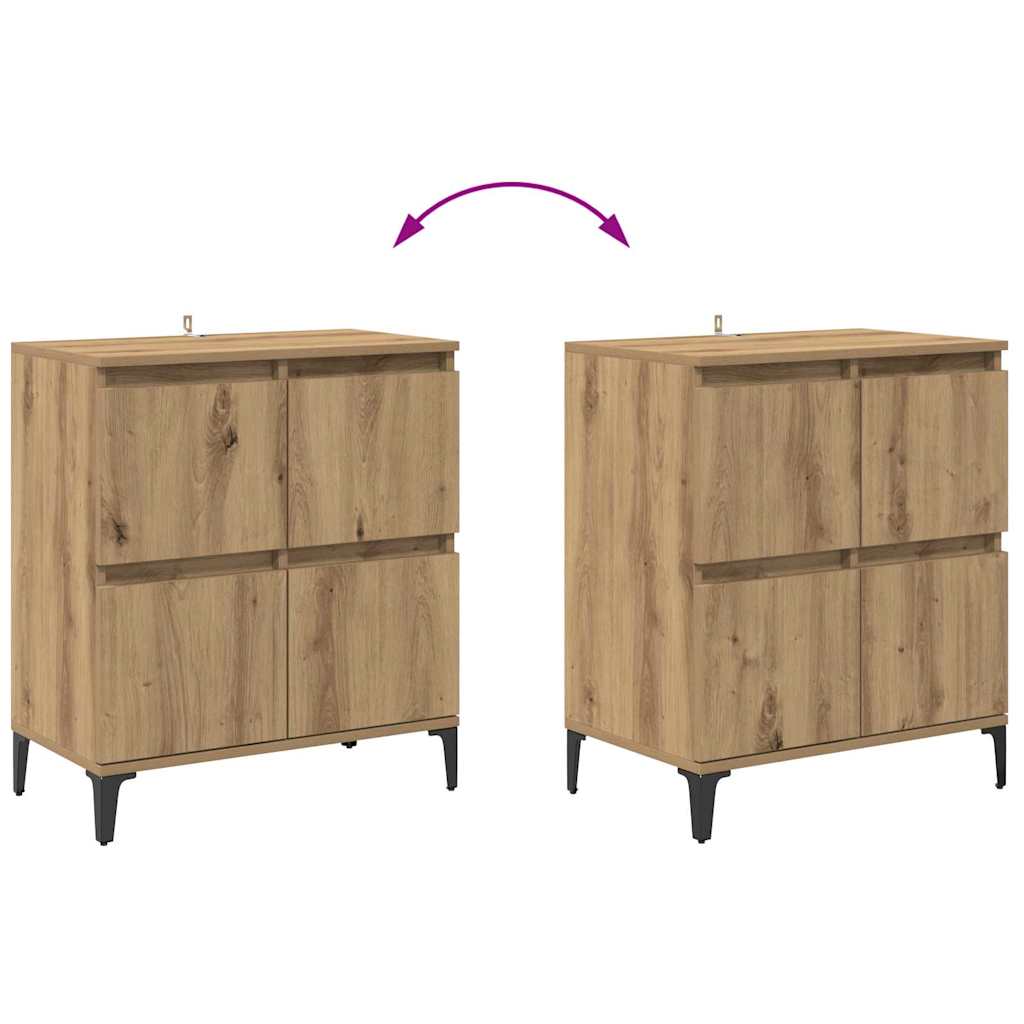 Konzole 3 Ks Artisanový Dub 60 X 35 X 70 Cm Kompozitní Dřevo