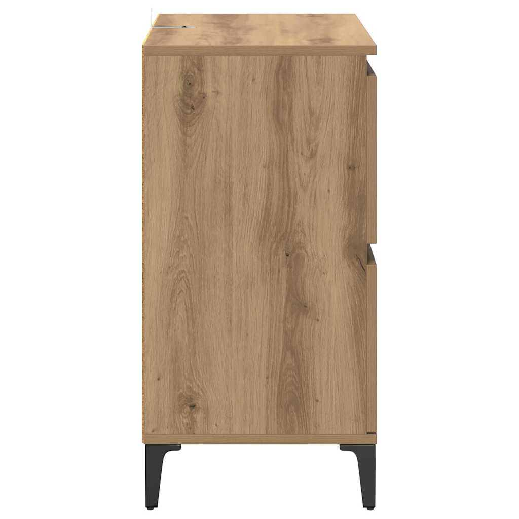 Konzole 3 Ks Artisanový Dub 60 X 35 X 70 Cm Kompozitní Dřevo