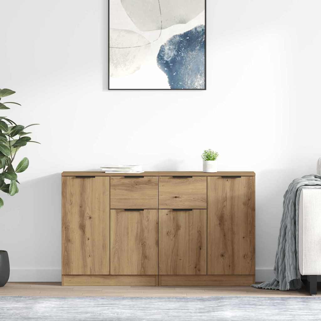 Konzole 2 Ks Artisanový Dub 60 X 30 X 70 Cm Kompozitní Dřevo