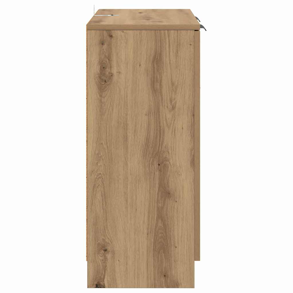Konzole 2 Ks Artisanový Dub 60 X 30 X 70 Cm Kompozitní Dřevo