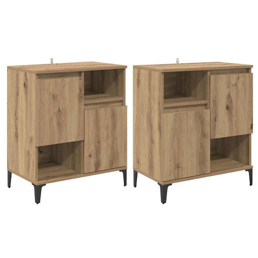Konzole 2 Ks Artisanový Dub 60 X 35 X 70 Cm Kompozitní Dřevo