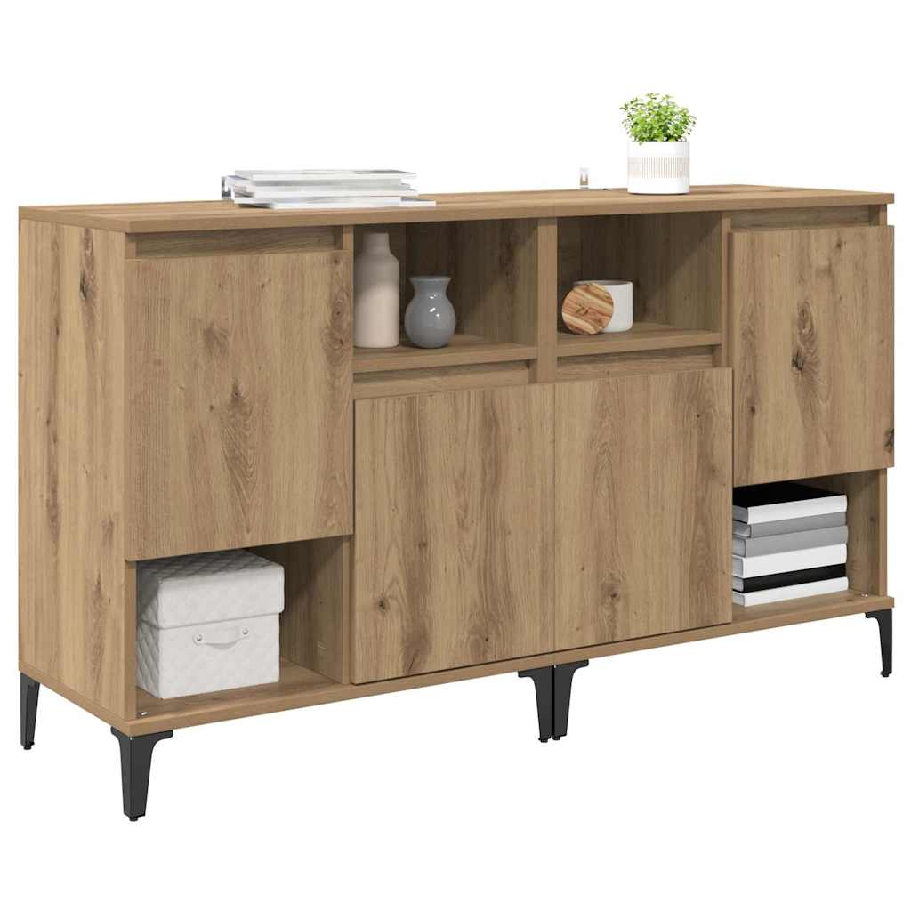 Konzole 2 Ks Artisanový Dub 60 X 35 X 70 Cm Kompozitní Dřevo