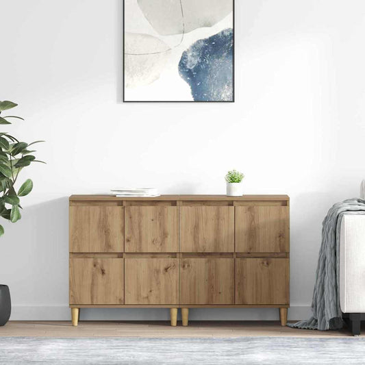 Konzole 2 Ks Artisanový Dub 60 X 35 X 70 Cm Kompozitní Dřevo