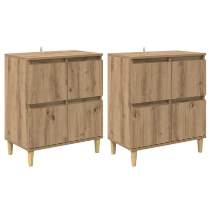 Konzole 2 Ks Artisanový Dub 60 X 35 X 70 Cm Kompozitní Dřevo