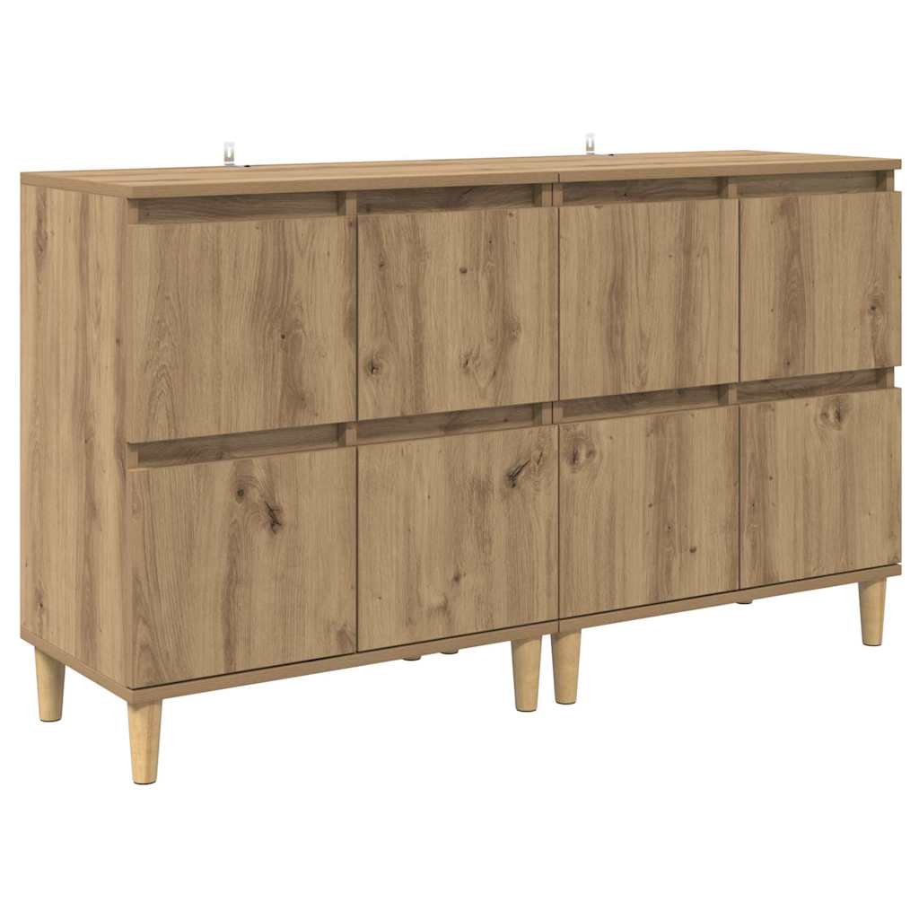 Konzole 2 Ks Artisanový Dub 60 X 35 X 70 Cm Kompozitní Dřevo