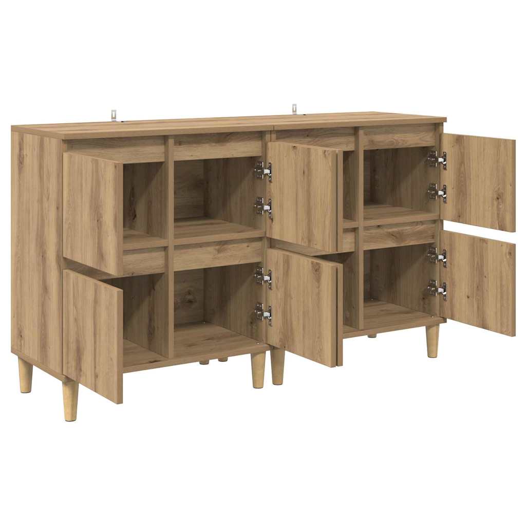 Konzole 2 Ks Artisanový Dub 60 X 35 X 70 Cm Kompozitní Dřevo