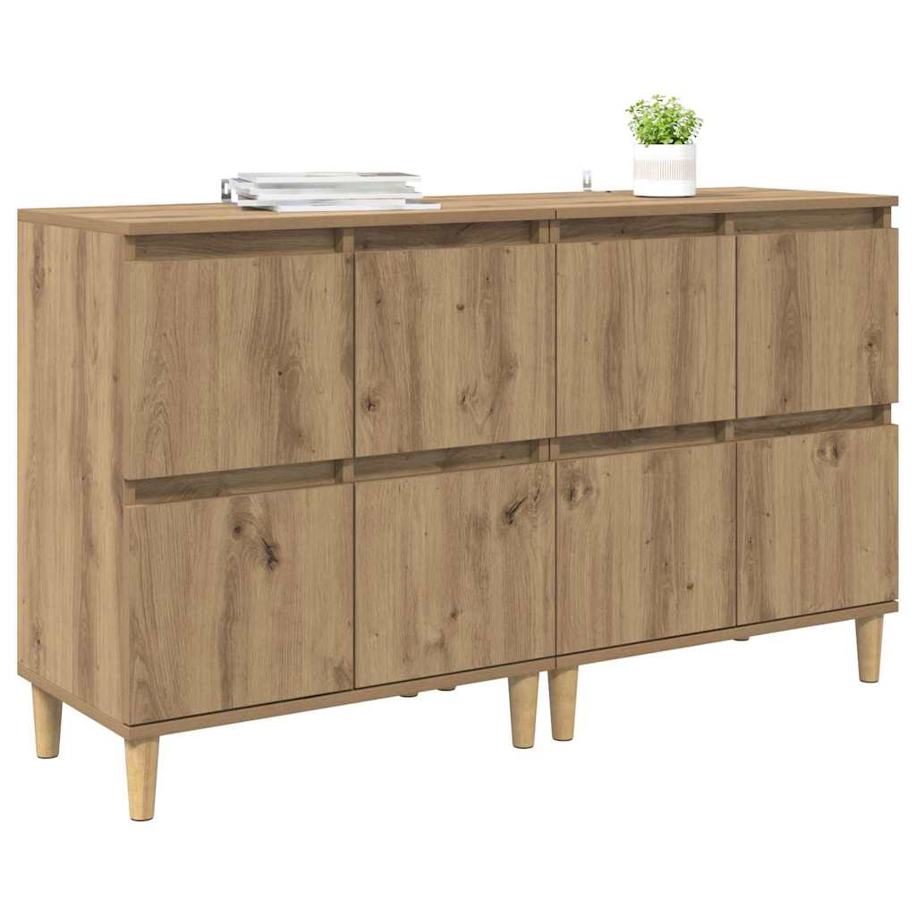 Konzole 2 Ks Artisanový Dub 60 X 35 X 70 Cm Kompozitní Dřevo