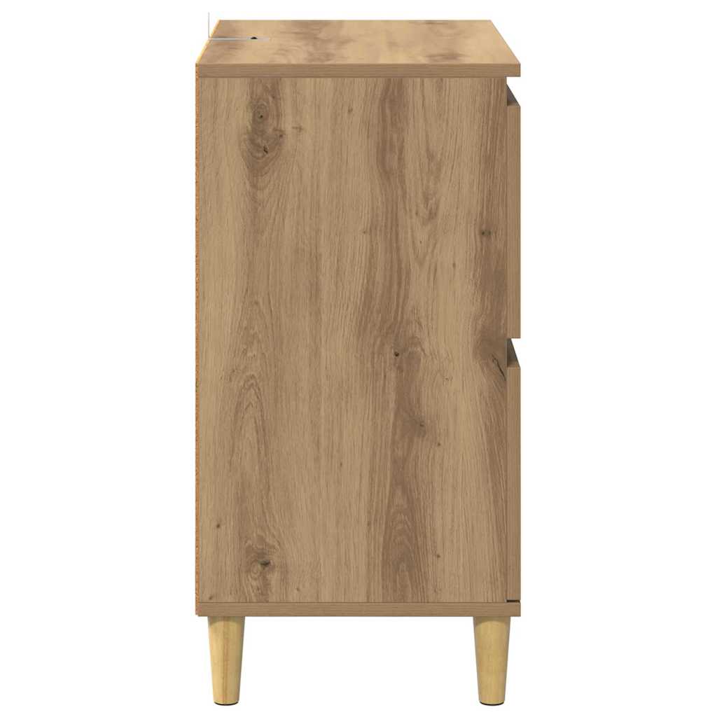 Konzole 2 Ks Artisanový Dub 60 X 35 X 70 Cm Kompozitní Dřevo