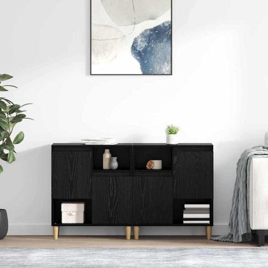 Konzole 2 Ks Černý Dub 60 X 35 X 70 Cm Kompozitní Dřevo