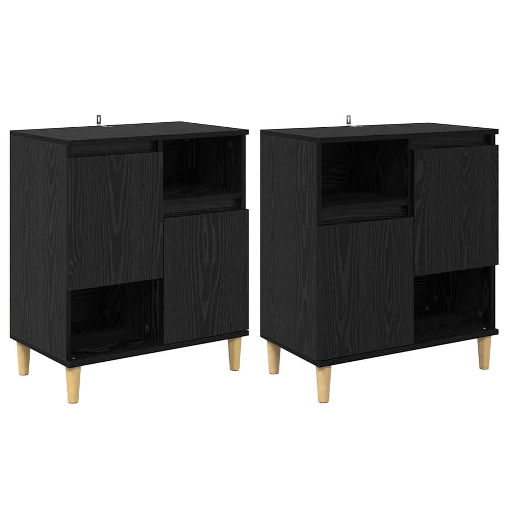 Konzole 2 Ks Černý Dub 60 X 35 X 70 Cm Kompozitní Dřevo