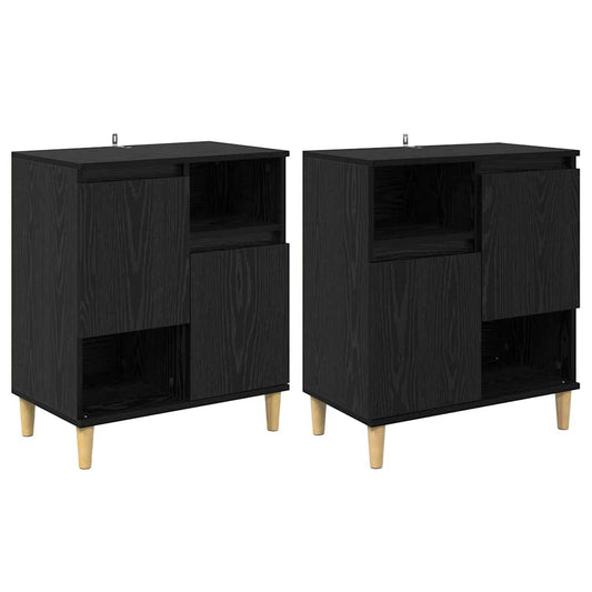 Konzole 2 Ks Černý Dub 60 X 35 X 70 Cm Kompozitní Dřevo