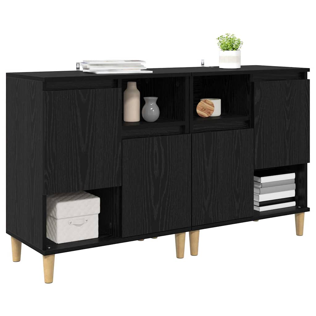 Konzole 2 Ks Černý Dub 60 X 35 X 70 Cm Kompozitní Dřevo