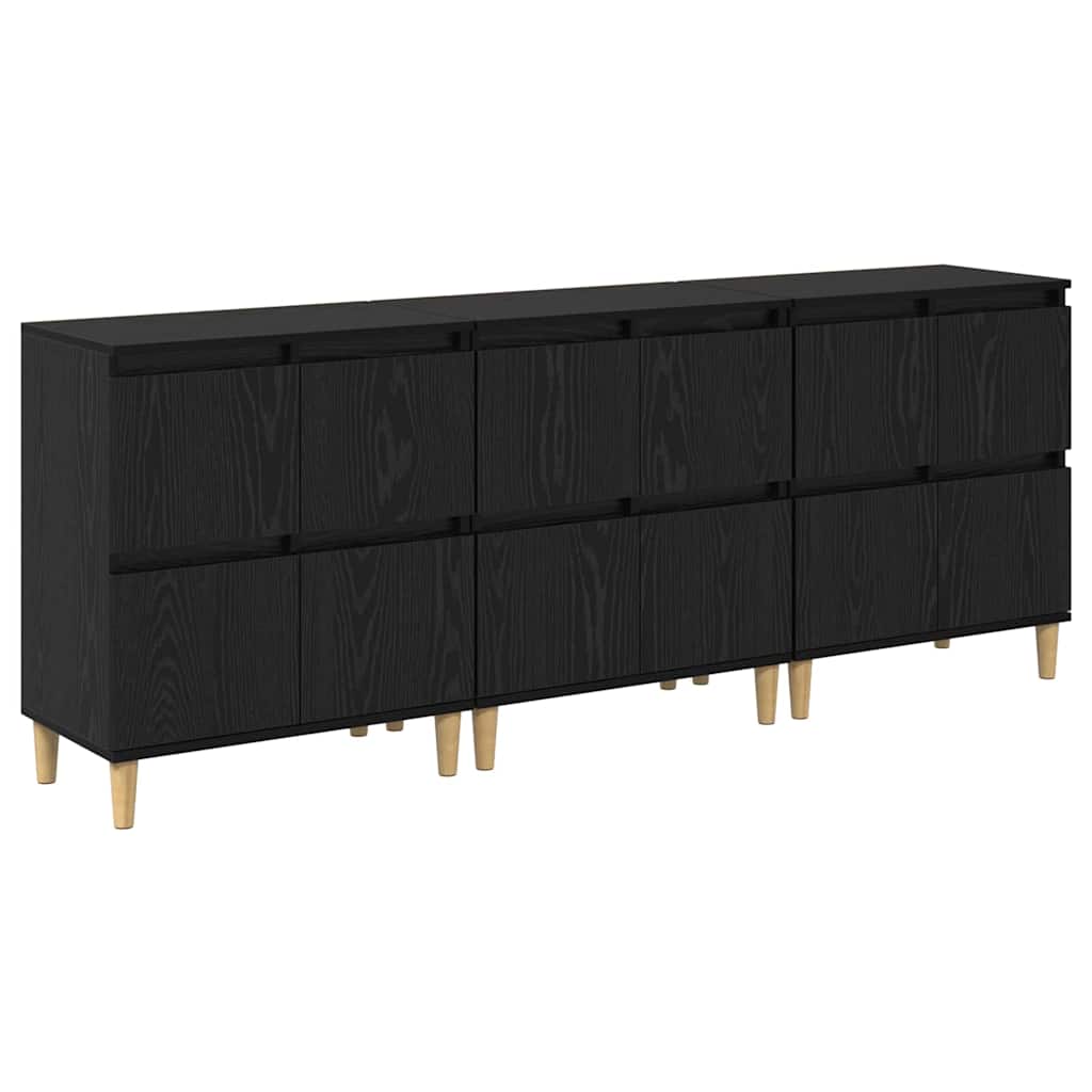 Konzole 3 Ks Černý Dub 60 X 35 X 70 Cm Kompozitní Dřevo