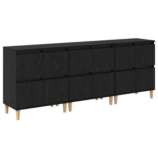 Konzole 3 Ks Černý Dub 60 X 35 X 70 Cm Kompozitní Dřevo