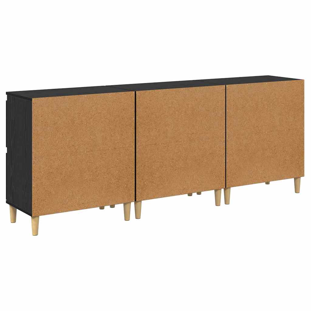 Konzole 3 Ks Černý Dub 60 X 35 X 70 Cm Kompozitní Dřevo