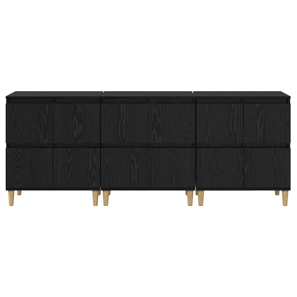 Konzole 3 Ks Černý Dub 60 X 35 X 70 Cm Kompozitní Dřevo